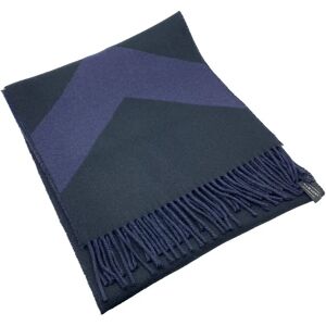 Hermes Stole Double Face 100% Cashmere Muffler Women's Men's Black Navy