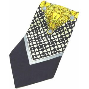 Versace Men's Tie 100% Silk Black/Yellow