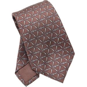 Hermes tie brown silk men's