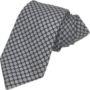 Hermes Tie Grennan 100% Silk Gray Men's