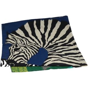 Hermes Zebra Pegasus Carre Geant Scarf Cashmere Blue Green Auth hk1057