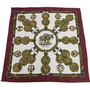 Hermes Carre 90 Cuiveeries carriage horse F de LA PERRIERE Bordeaux scarf muffler