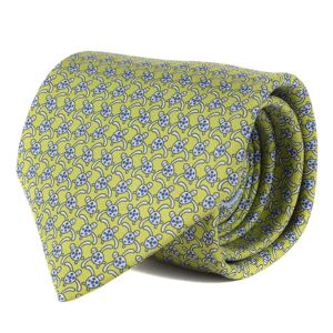 Hermes Turtle All Over Pattern Silk Necktie Green Made in France High Business Formal Dress Office Casual