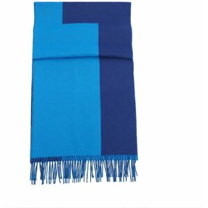 Hermes Double H Cashmere Muffler Blue Cyan Ankle H259076S Ladies