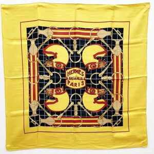 Hermes Carre 70 Muffler/Scarf Horse Yellow Silk Ladies Fashion ITEM590NM1NT