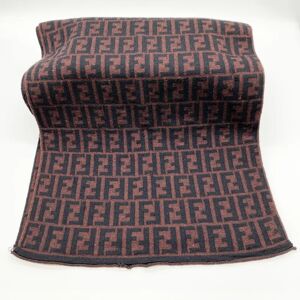 Fendi Zucca Muffler Stole All Over Pattern FF Brown Women's Men's Fashion Old Clothes