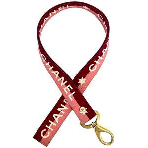 Chanel Neck Strap Red Pink Gold Nylon GP Star Hanging Ladies Accessories Fashion