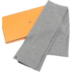 Hermes Allertour H Muffler Cashmere Silk Bicolor Gray Bordeaux