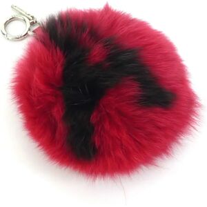 Fendi Charm Initial A Fur Red x Black Unisex