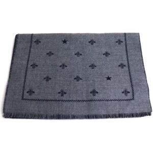 Gucci Bee & Star Muffler Navy Gray 430583 Unisex