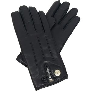 Hermes Lambskin Gloves #6.5 Black Nappa Leather Lining Cashmere Serie  Ladies