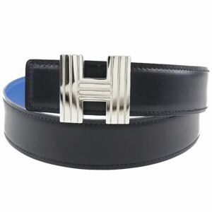 Hermes H Belt 65 Constance Reversible Vaux Epsom x Boxcalf Black/Blue B Women's