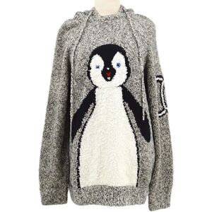 Chanel 2007 Fall CC penguin-motif knitted hoodie #38 AK38331h