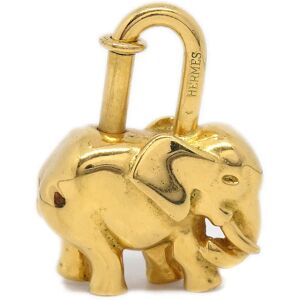 Hermes Elephant Cadena Padlock Gold Small Good 22290