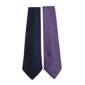 Valentino Set of Ties: Navy Blue & Purple Pattern