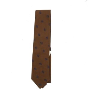 Hermes Tie in Brown Silk