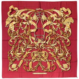 Hermes Vintage Le Mors A La Conetable silk scarf in Red c1970s