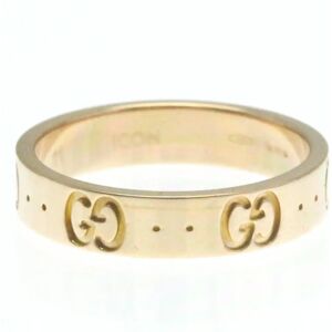 Gucci Icon Pink Gold [18K] Fashion No Stone Band Ring Pink Gold