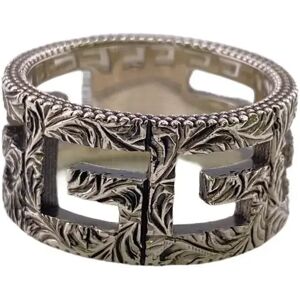 Gucci Square G Arabesque Ring Silver Men's Z0005870