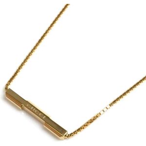 Gucci K18YG Yellow Gold Link to Love Bar Necklace 662108 J8500 8000 5.5g 42-45cm Women's