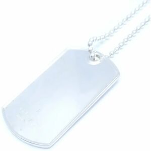 Gucci dog tag plate pendant necklace silver 925 291266