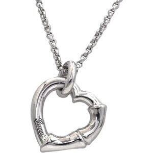 Necklace Silver Bamboo 393395 J8400 0702 Ag 925 GUCCI Heart Ladies Pendant