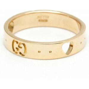 Gucci Icon Pink Gold [18K] Fashion No Stone Band Ring Pink Gold