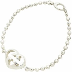 Gucci Bracelet Love Brit Interlocking G Heart Ag925 SV925 Silver Size 18cm 246575 Ball Chain YY-12972