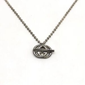 Gucci GG Interlocking Ball Chain Silver Necklace  925