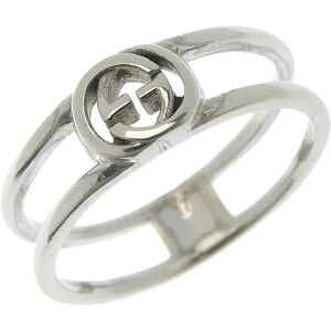 Gucci Interlocking G No. 16 Ring Slim Open Band Silver 925 Made in Italy Approx. 2.7g Men's