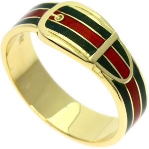 Gucci Sherry Line Enamel Ring K18 Yellow Gold Women's