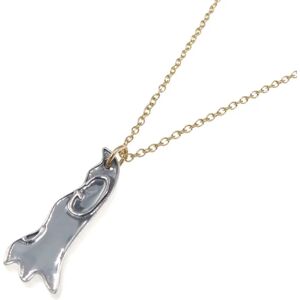 Gucci GG Ghost Necklace Silver/K18YG Women's