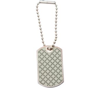 Gucci Enamel Silver Tag Pendant Charm, Silver