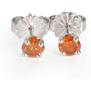 Vintage Fancy Orange Diamond Stud Earring in 14K White Gold [0.43 CTW Orange/I2-I3]