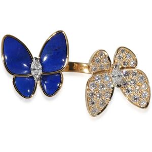 VAN CLEEF & ARPELS Butterfly Ring with Lapis Lazuli & Diamonds 18k Gold 0.99 CTW