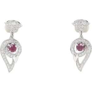 Bulgari Diva Dream Earrings, 18K White Gold, Rubellite Tourmaline, Diamond, Approx. 14.4g, Dream, Women's, I120124049