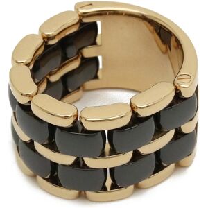 CHANELFinished  Ultra Ring Large K18YG Yellow Gold Black Ceramic Size 14 #54