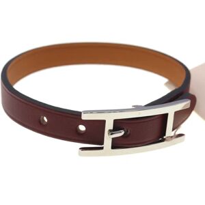 Hermes Bracelet API III Bordeaux Leather K Stamped 2007 Made S Size Bangle Women's 3