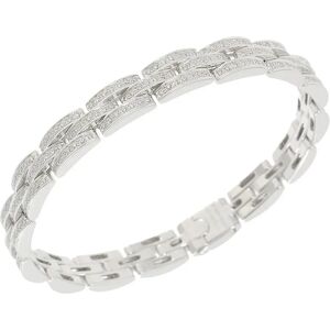 Cartier Maillon Panthere Fine 3 Row Full Diamond Bracelet 16.5cm K18 WG White Gold 750