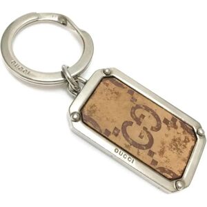 Gucci Silver Key Ring Holder Charm GG Women Men