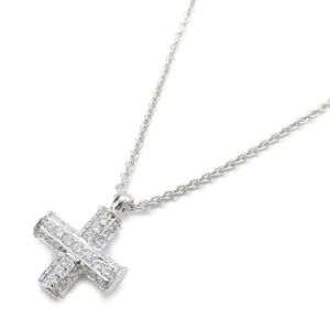 Bulgari Greek Cross 3 Row Diamond Necklace Necklace Clear K18WG[WhiteGold] Clear