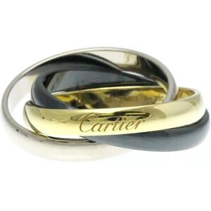 Cartier Trinity Ceramic,White Gold [18K],Yellow Gold [18K] Fashion No Stone Band Ring Black,Gold,Silver