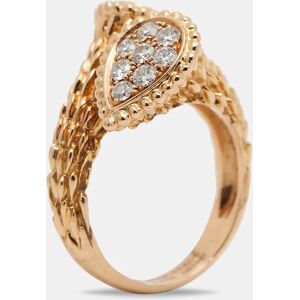 BOUCHERON Serpent Boheme Toi Et Moi S Motif Diamond 18k Yellow Gold Ring Size 52