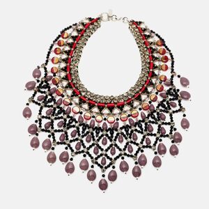 Etro Multicolor Crystal Beaded Statement Drop Necklace