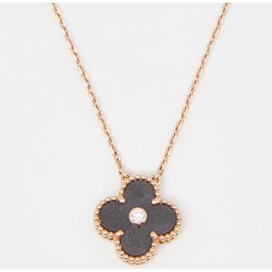 VAN CLEEF & ARPELS Vintage Alhambra Obsidian DIamond 18k Rose Gold 2023 Holiday Necklace