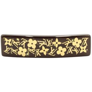 LOUIS VUITTON Brown Resin And Gold Hair Barrette