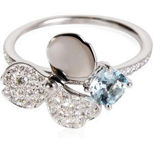 TIFFANY & CO. Paper Flowers Aquamarine Diamond Ring in Platinum 0.30 CTW