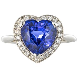 Baume & Mercier Heart Shaped Tanzanite Diamond Gold Ring