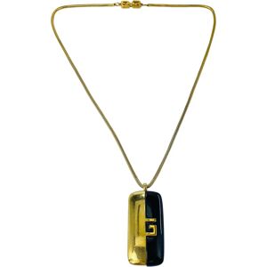 Givenchy Vintage Gold Plated Modernist Pendant Necklace 1970s