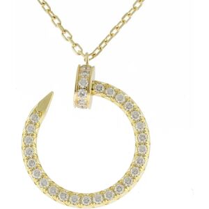 Cartier Just Ankle Diamond Necklace 18K K18 Yellow Gold Ladies